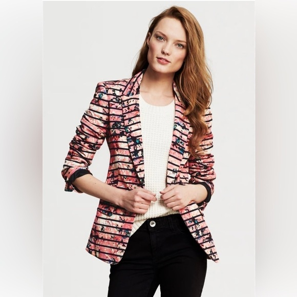 Banana Republic Jackets & Blazers - Banana Republic NWT Woman’s One-Button Floral & Striped Career Blazer